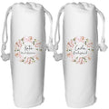 Wine Bottle Bag Personalised Pink Peony Bridesmaid Gift Maid of Honour Wedding