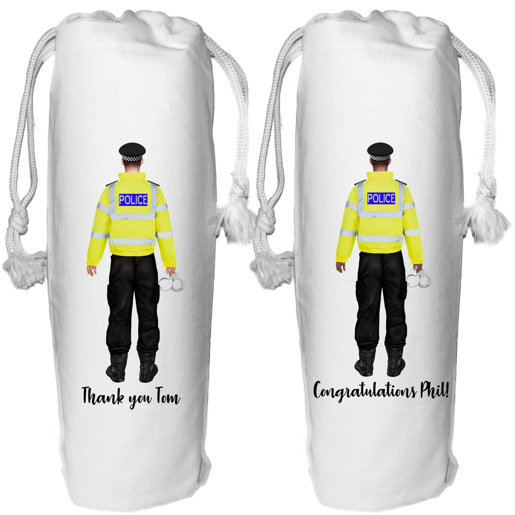 Personalized Policeman Wine Bag: Police Retirement Gift Congratulations