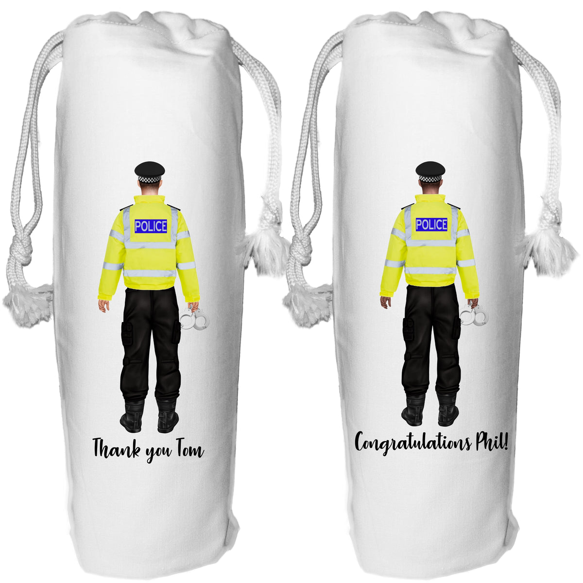 Personalized Policeman Wine Bag: Police Retirement Gift Congratulations