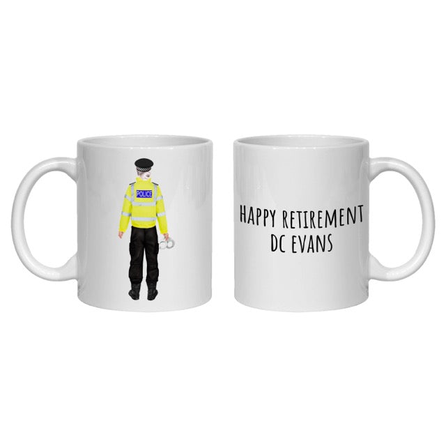 Policewoman Mug Personalised Retirement Gift - sergeant, pc, dc, detective