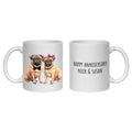 Pug Anniversary Personalised Mug Dogs Gift