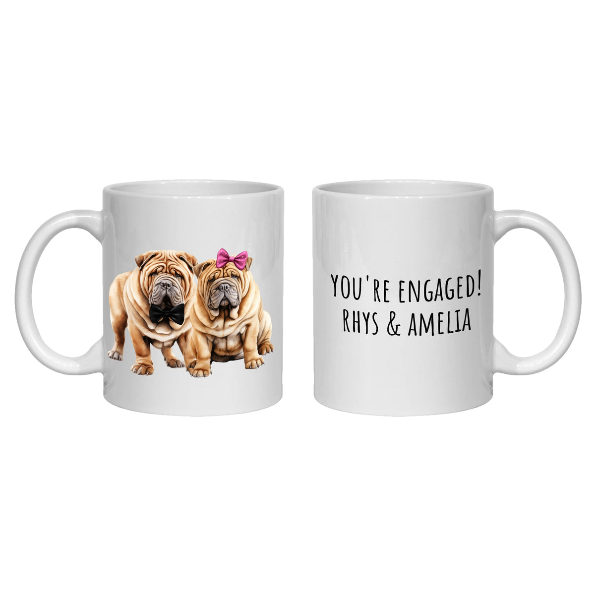 Sharpei Engagement Personalised Mug Dogs Gift