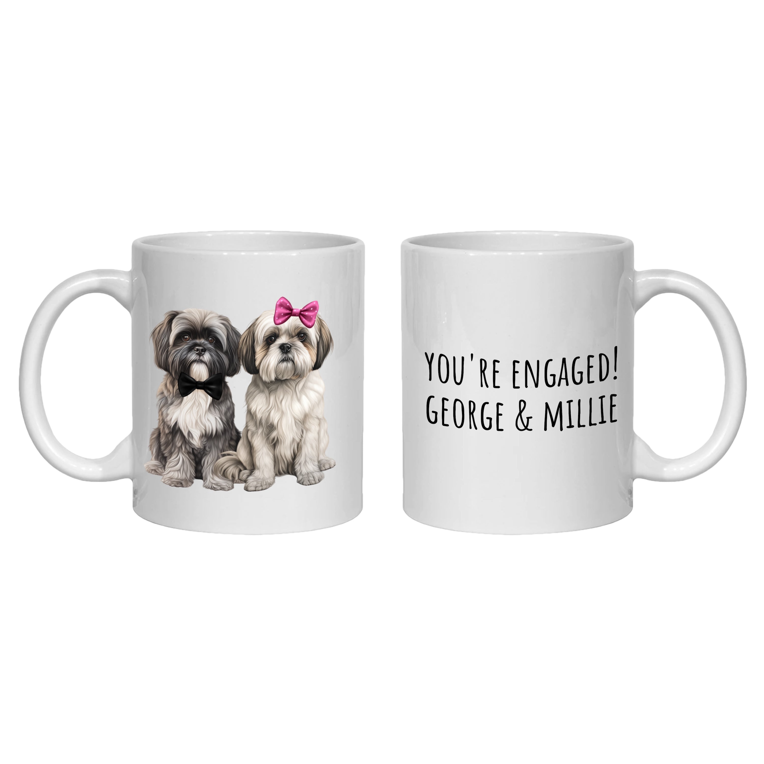 Shih Tzu Engagement Personalised Mug Dogs Gift