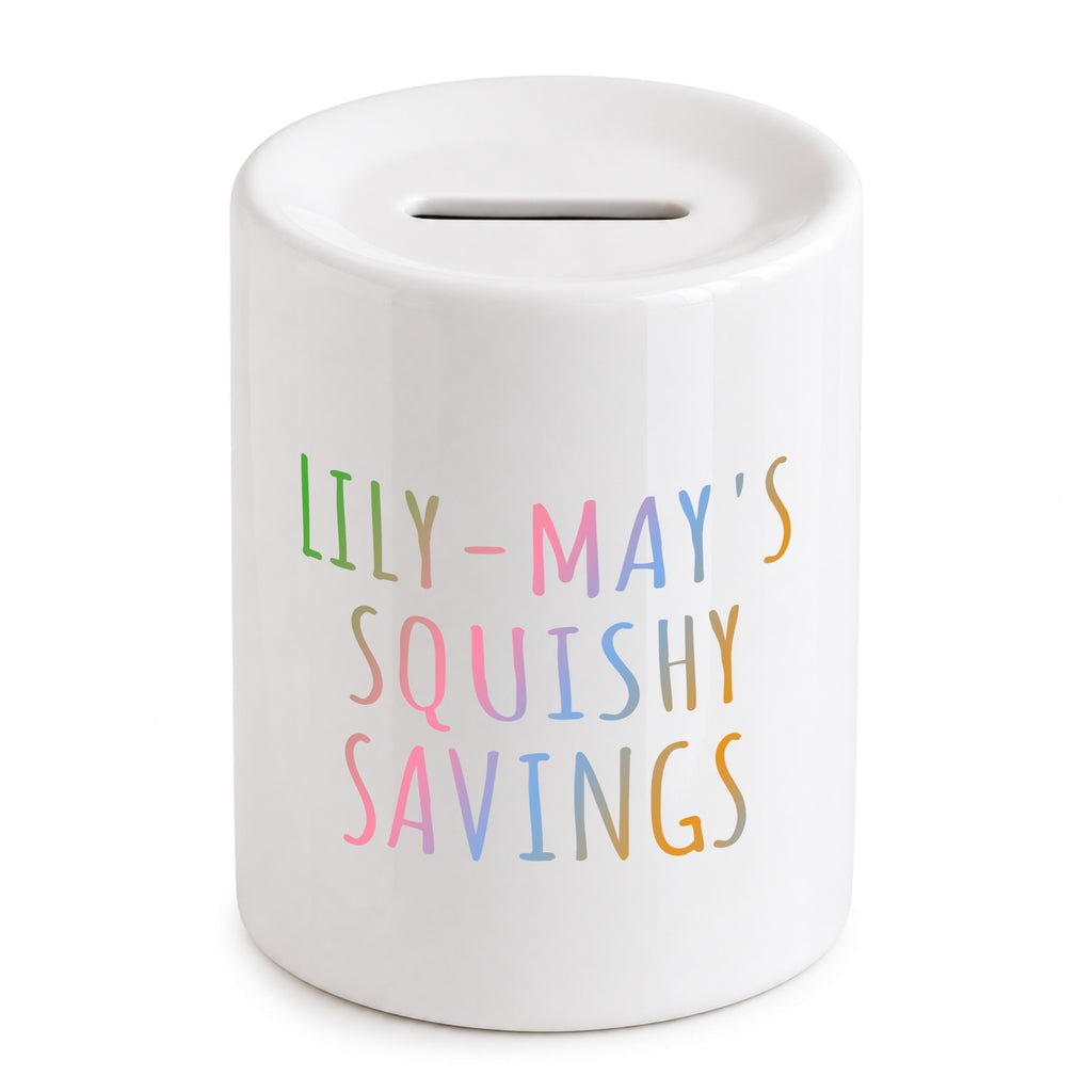 Personalised Squishy Money Box Savings piggy bank gift for child
