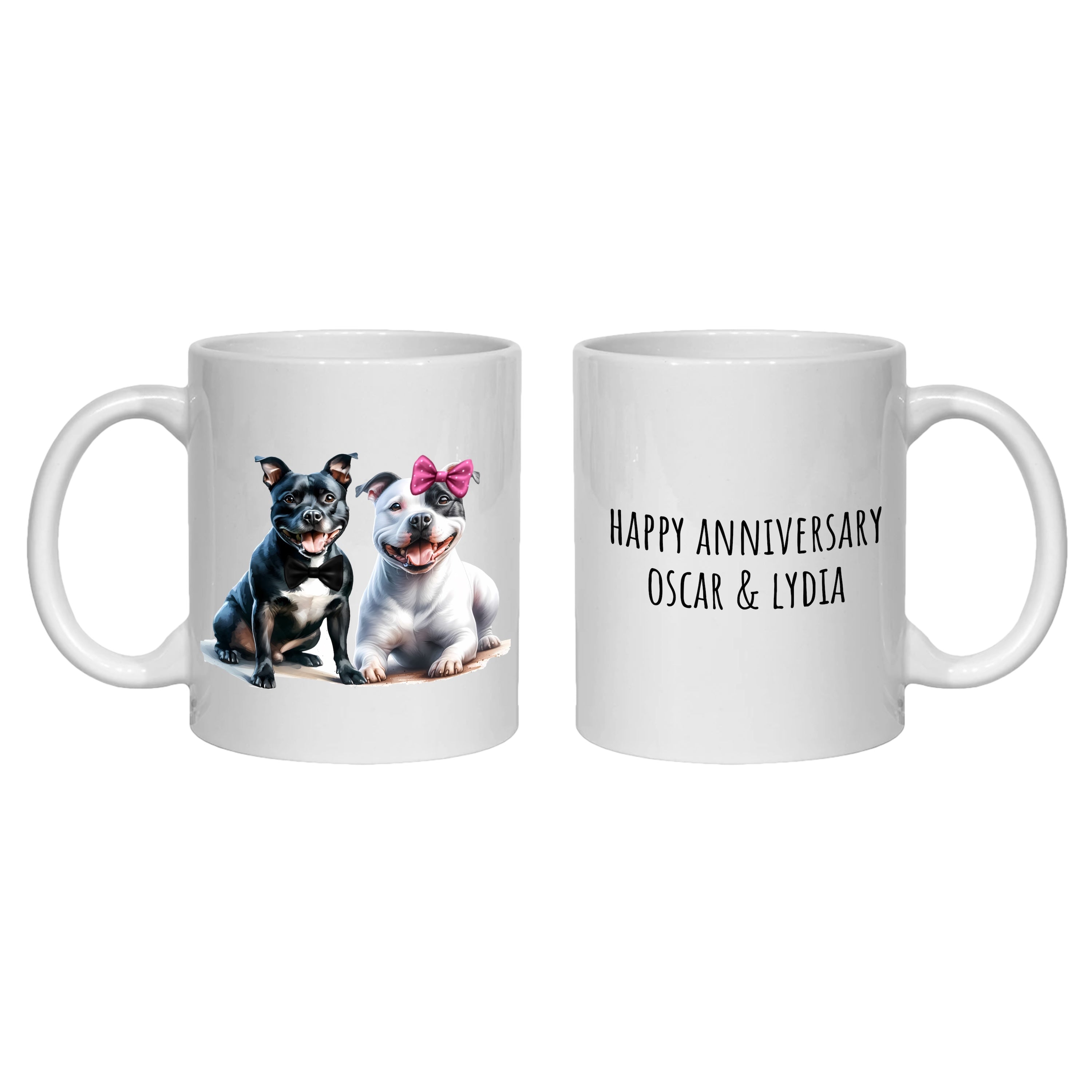 Staffordshire Bull Terrier Staffy Anniversary Personalised Mug Dogs Gift